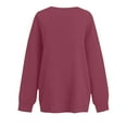 thumbnail image 4 of Sweatshirt for Women Women's Fashion Casual Round Neck Loose Long Sleeve Solid Color Sweatshirt, 4 of 6