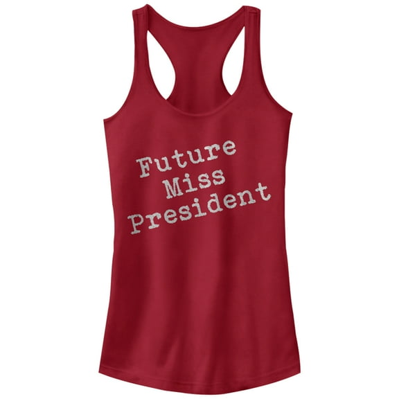 Junior's Lost Gods Future Miss President  Racerback Tank Top Scarlet Medium