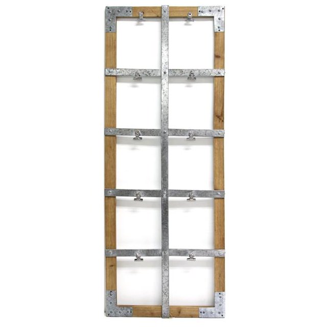 Stratton Home Decor S12903 Wood & Metal Photo Clip Wall Decor - Natural Wood