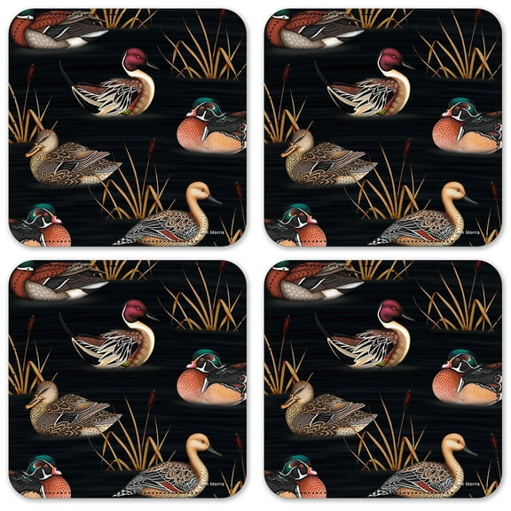 Vinyl Drink Coasters - Set of 4 - Ducks - Image by Dan Morris