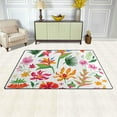 thumbnail image 3 of Dreamtimes Lightweight Soft Area Rugs 60 x 39 inch (5'x 3'3"), Tropical Flowers Floor Mat for Kids Playing Room Hardwood Floor Living Room Nursery Rugs, 3 of 6