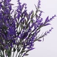 thumbnail image 3 of 8 Bundles Artificial Flowers Fake Outdoor Plants Faux UV Resistant Lavender Flower Plastic Shrubs Indoor Outside Hanging Decorations (Fuchsia), 3 of 4