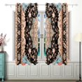 thumbnail image 2 of Retro Boho Pattern Curtains Black Out 63 Inch Length Curtains for Sliding Glass Doors Bedroom Living Room 2 Panels Set, 2 of 5