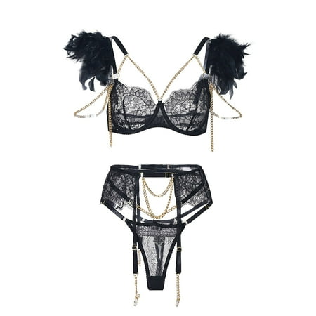 

Pimfylm Unitard Bodysuit For Women Women Lingerie Lace Chemise Nightwear Halter Bowknot Garter Set Exotic Latex Sleepwear Black Large