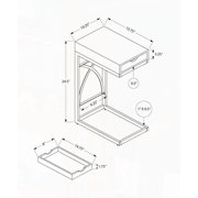 Spiffy Chrome Metal Base & Storage Drawer Side Table | Glossy White