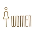 thumbnail image 1 of Letrero de baño, calcomanía de baño, símbolos gráficos, letrero de baño, letrero de baño para oficina, hogar, decoración comercial de puerta o pared Mujer Oro Macarena Signo de baño, 1 of 6
