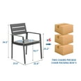 thumbnail image 4 of Patio Dining Chairs Set of 6 Stackable Dining Chair Aluminum Outdoor Armchairs with Wide Seat,Grey, 4 of 5