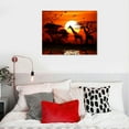 thumbnail image 4 of COMIO African Landscape Picture Canvas Prints Wild Giraffes At Sunset Wall Art Modern Black and White Red Animal Painting for Farmhouse Home Living Room Decor (20x16inch-No Framed), 4 of 4