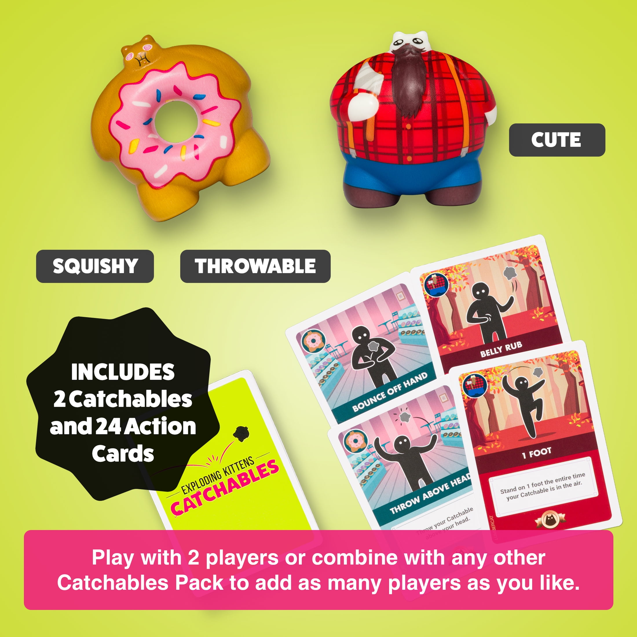 Catchables 2pk Donut and Lumber Party Game from Exploding Kittens