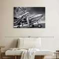thumbnail image 2 of Elephant Stock Monochrome Silver Plane Wall Art - Horizontal Canvas Wall Art - Living Room Wall Decor - Transportation Canvas - Silver And Black Decor - 39" x 26", 2 of 8