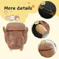 thumbnail image 3 of Multifunctional Footrest PU Leather Stuffed Animal Storage Ottoman, Brown, 3 of 8