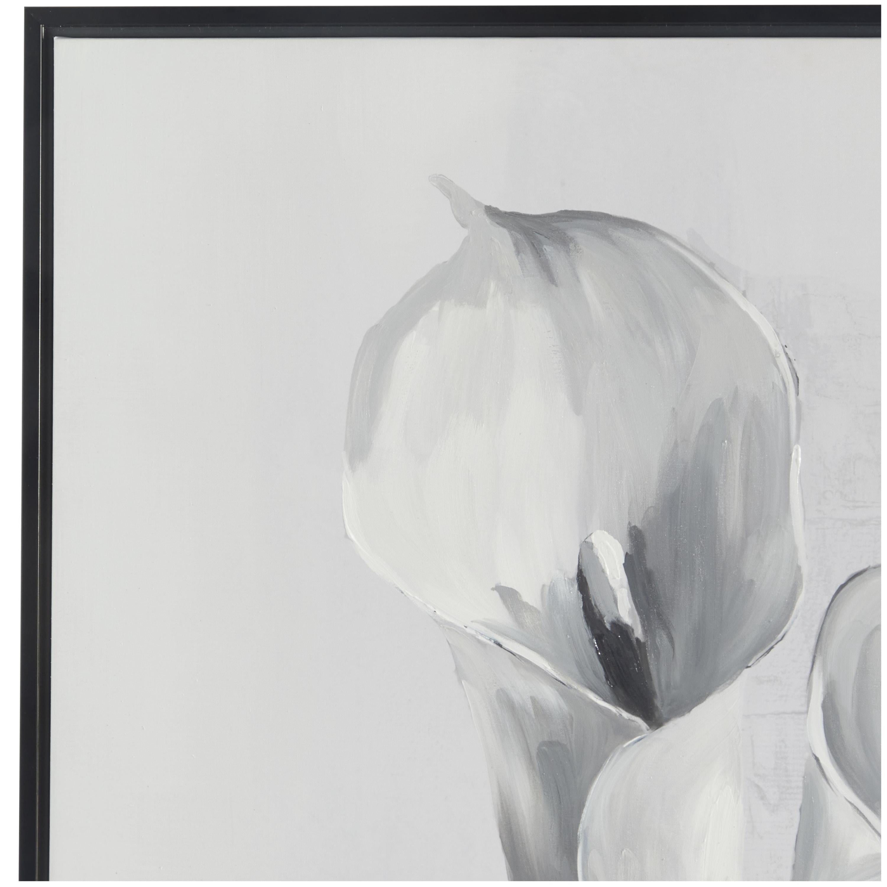 37" x 37" Shaded Tulip Floral Framed Wall Art with Black Frame, by DecMode