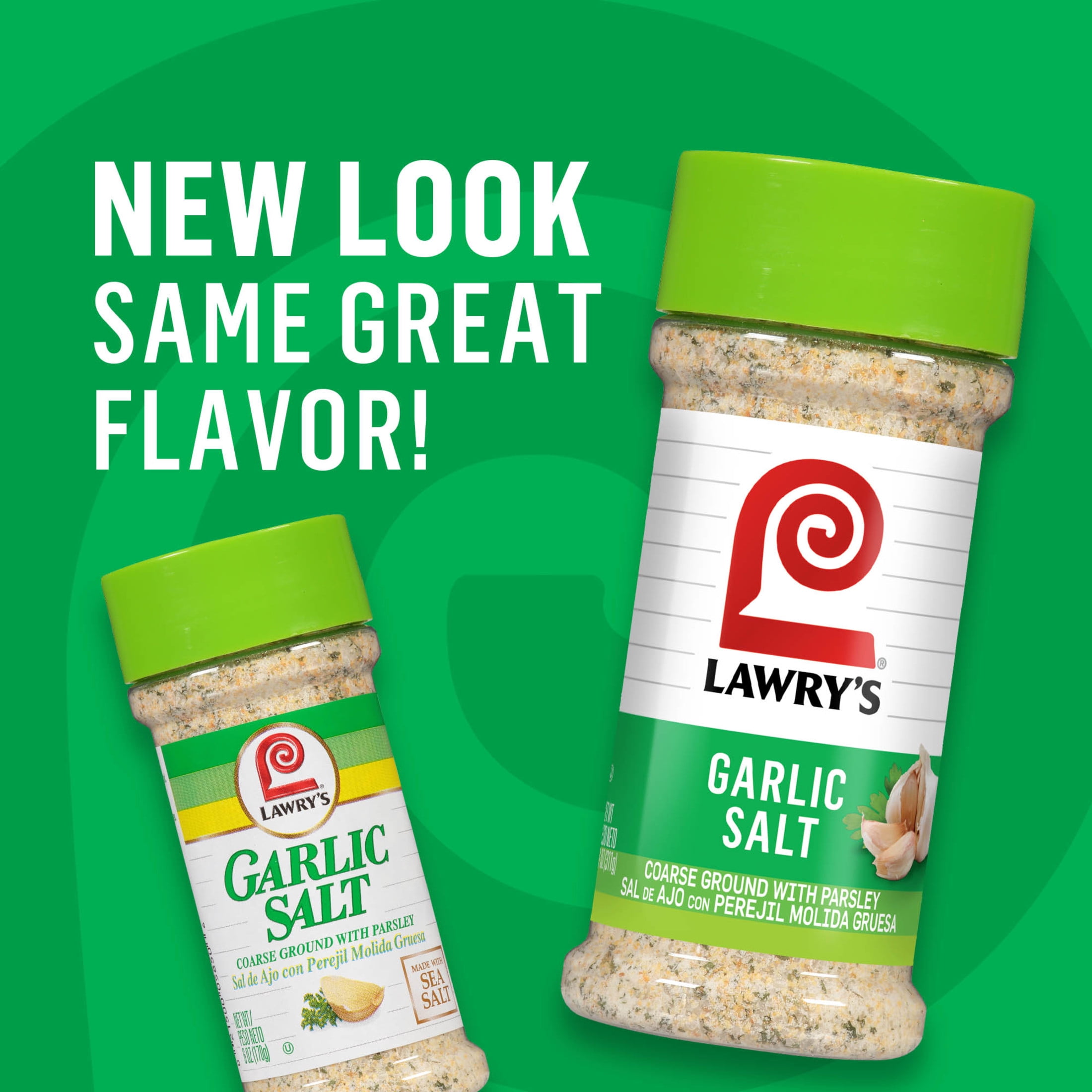(3 pack) Lawry's Kosher Coarse Ground with Parsley Garlic Salt, 3.0 oz Bottle