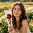 thumbnail image 6 of Ngheia Piper Stick Red Tulip Bouquet, Single Artificial Flower with Bag Bouquet for Memorial, 6 of 6