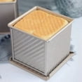 thumbnail image 3 of Mini Loaf Pan with Lid, 0.55Lb(250G) Dough Capacity Non-Stick Square Toast Box for Oven Baking, 3 of 8