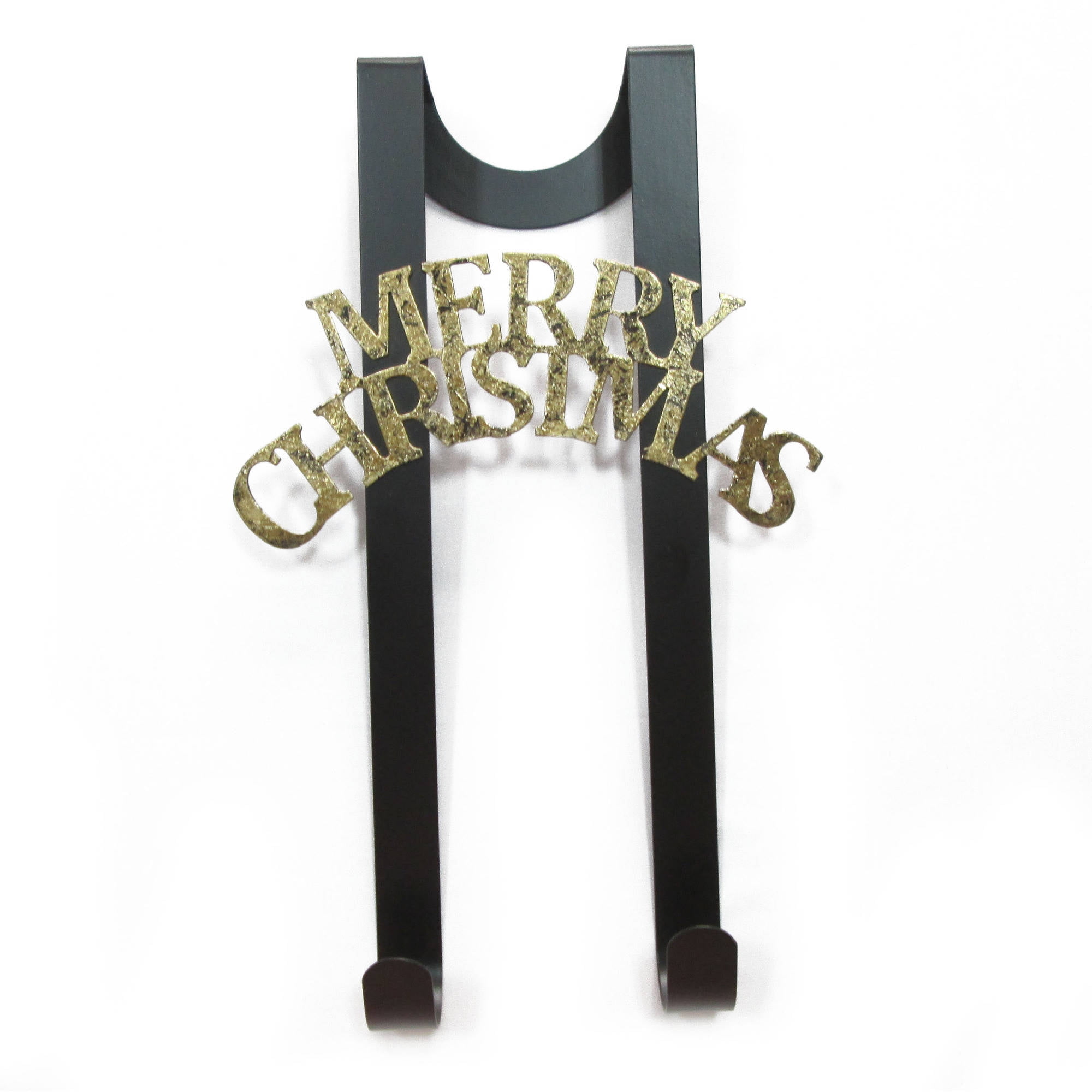 Double Wreath Hanger, Brown Hanger with Gold Motif