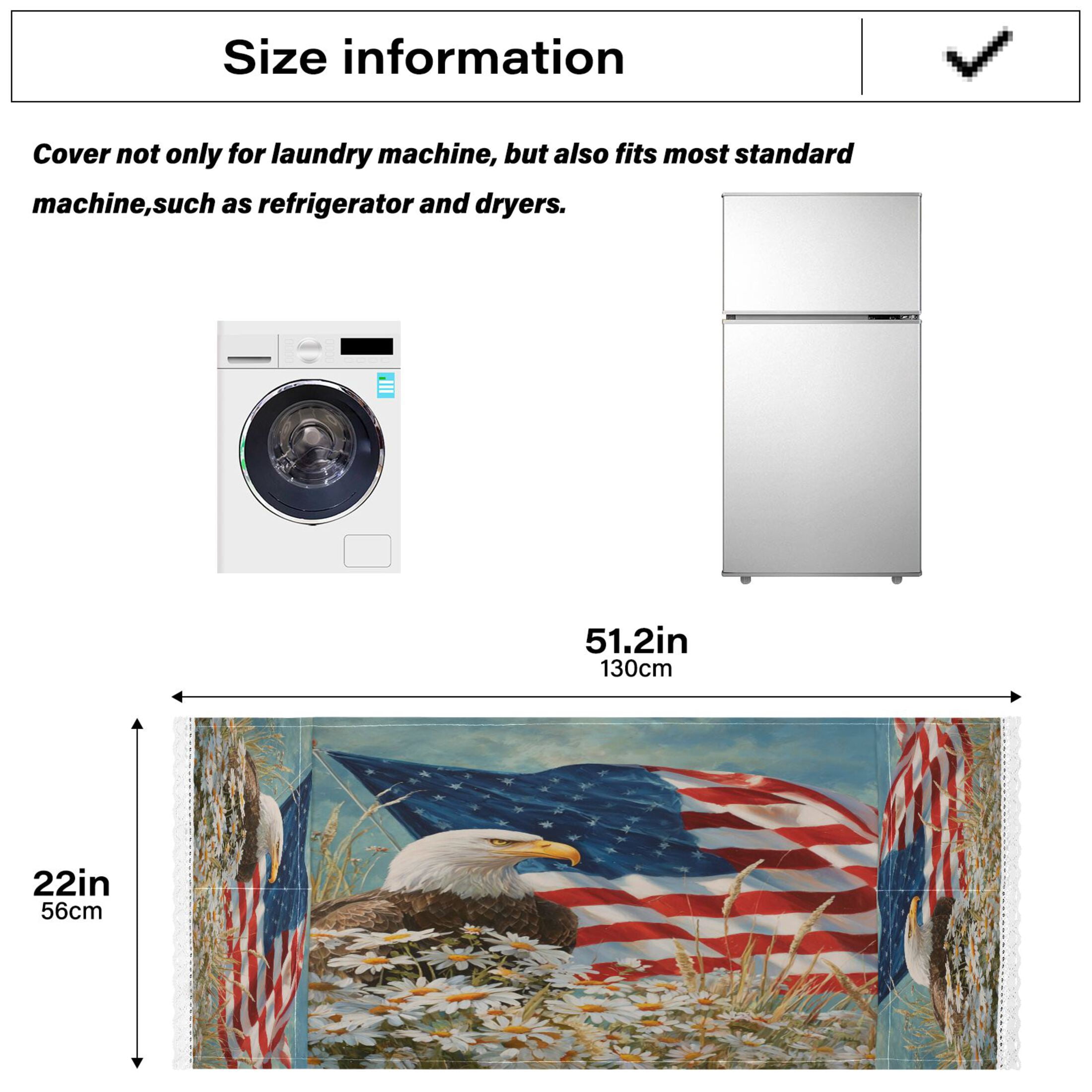 Wobogo American Eagle Daisy Washing Machine Cover Dustproof Washer Dryer Cover Waterproof Laundry Room Decorative Protector