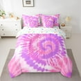 thumbnail image 2 of Manfei Tie Dye Bedding Comforter Set 7-Piece for Teens Boys Girls,Abstract Watercolor Art King Bedding Sets,Purple Pink Ultra Soft Bed Sheets,Luxury Bedroom Decor,Reversible, 2 of 8
