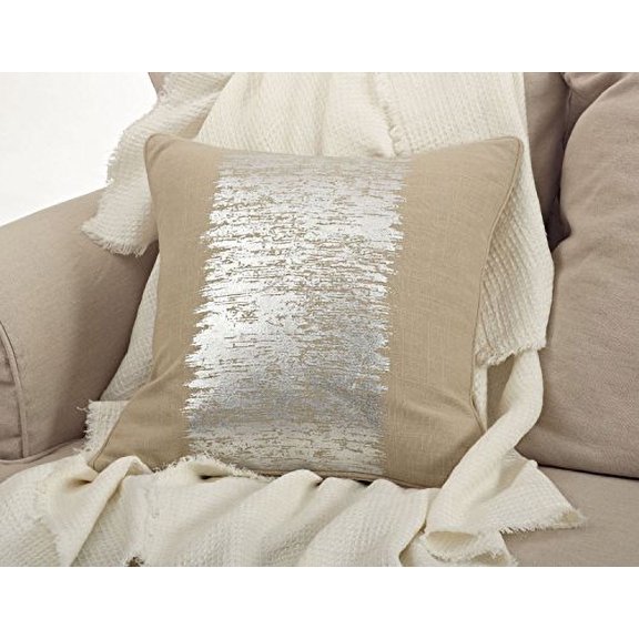 Eleni Metallic Banded Design Throw Pillow