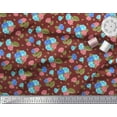 thumbnail image 2 of Soimoi Tissu Popeline de Coton Imprimé Feuilles & Roses au Mètre 42 Pouces de Large, 2 of 3