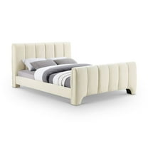 Meridian Furniture Camila Beige Chenille Fabric Full Bed