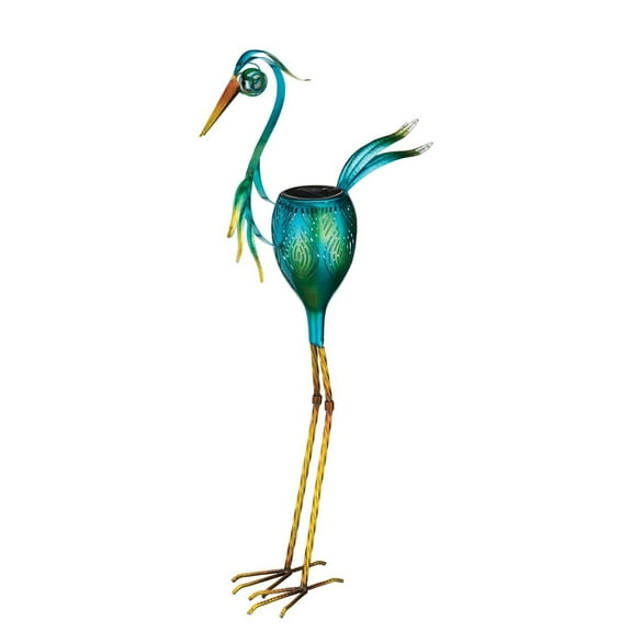 Home & Garden Heron Shadow Solar Decor Metal Yard Statuary 12984