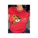 thumbnail image 1 of Camiseta de manga corta y cuello redondo para mujer con estampado de oso para uso casual en primavera y verano Color Rojo Talla Mediana Marca Emil SaEs, 1 of 4