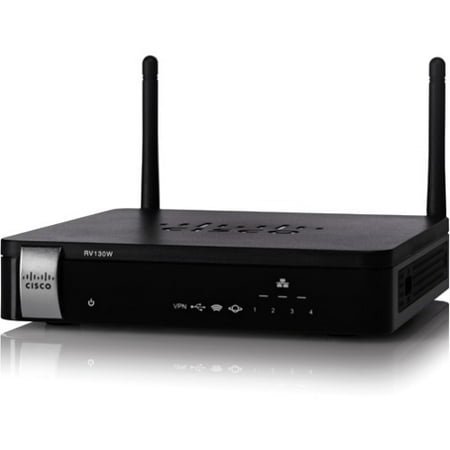 Cisco RV130W IEEE 802.11n Ethernet Wireless Router - 2.40 GHz ISM Band - 2 x Antenna(2 x External) - 54 Mbit/s Wireless Speed - 4 x Network Port - 1 x Broadband Port - USB - Gigabit Ethernet - VPN (Best Broadband Speed Test App)