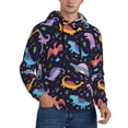 thumbnail image 2 of Lsque Cartoon Dinosaur Pattern Casual Men's Hoodie,Hooded Sweatshirt with Kangaroo Pocket,Pullover Hoodie-Medium, 2 of 7