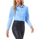 thumbnail image 4 of CAMISAS DE FRINGE PARA MUJER CHIC DE MANGA LARGA, CAMISAS DE VAQUERA CHIC, TOPS M AZUL CIELO, 4 of 6