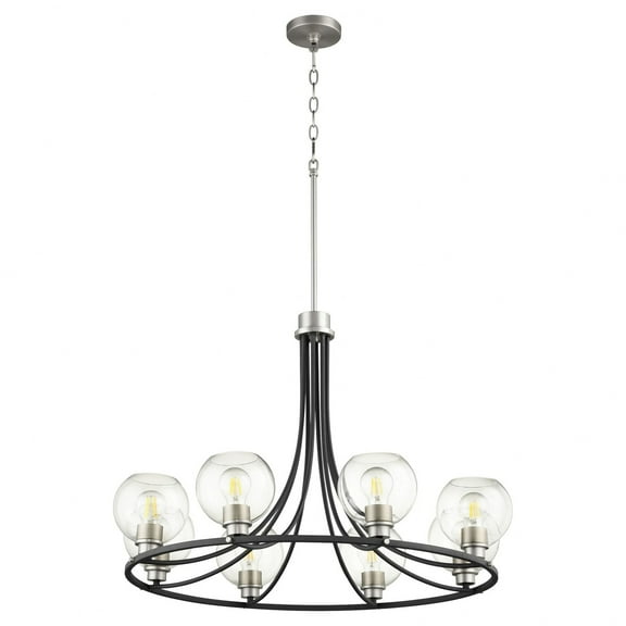 672-8-6965 Quorum Lighting Clarion - 8 Light Chandelier-22.25 Inches Tall and 33 Inches Wide-Black/Satin Nickel Finish -Traditional Installation