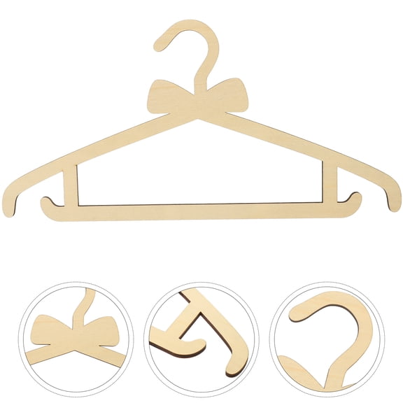 HOMEMAXS Wooden Baby Hanger for Kids Clothes DIY Khaki Wood Hanger for Hanging Use Size 10.5 inches