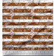 thumbnail image 1 of Soimoi Brown Velvet Fabric Star & Swirls Stripe Fabric Prints By Yard 58 Inch Wide, 1 of 3
