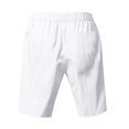 thumbnail image 4 of Men's Shorts Cargo Big And Tall Fashion Summer Linen Solid Color Elastic Waist Drawstring Pocket Shorts, 4 of 9