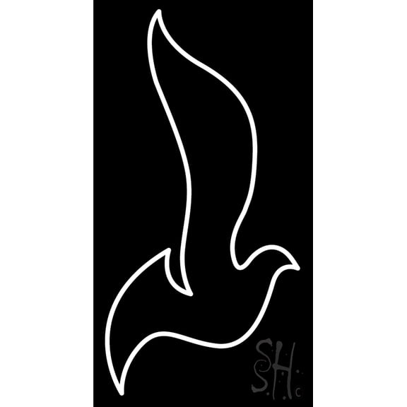 Bird Outline LED Neon Sign 24" Tall x 13" Wide - inches Black Square Cut Acrylic Backing, with Dimmer - Premium built indoor Sign for Club, Home décor, Event, Workshop, Storefront.