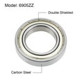 thumbnail image 2 of Uxcell Deep Groove Ball Bearings Metric Double Shield High Carbon Steel Z2 6905ZZ, 2 of 4