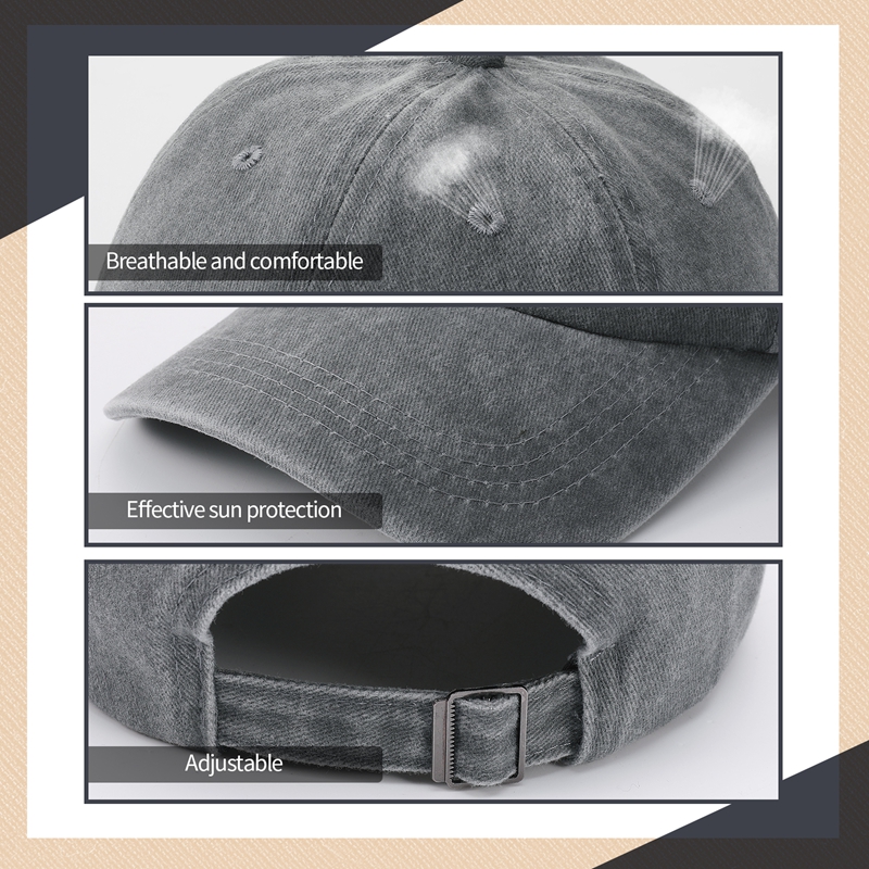 Bocaoying Washed Cotton Baseball Caps, Pack of 3 photo 5