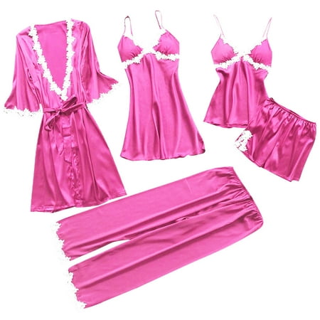 

Seamless Underwear For Women Lace Lingerie Nightwear Sleepwear Dress 5Pc Suit Lingerie