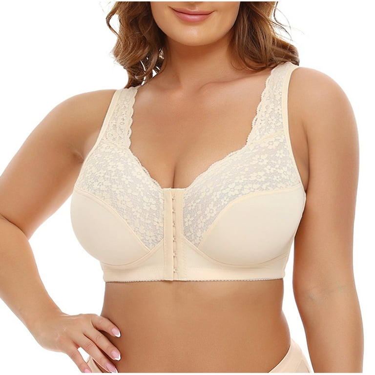 BELLZELY Bras for Women Plus Size Clearance Women Rimless Lace Cup