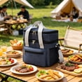thumbnail image 6 of Double-Layer Insulated Lunch Bag, Portable Thermal Lunch Tote with Shoulder Strap, Leakproof Cooler Bag for Work, Picnic and Travel, 6 of 7