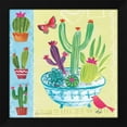 thumbnail image 2 of Farida Zaman 15x15 Black Modern Wood Framed Wall Art Titled - Cacti Garden III, 2 of 6