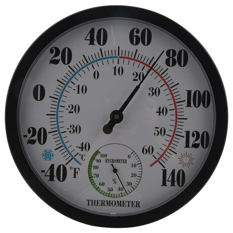10 Inch Indoor Outdoor Weather Thermometer/hygrometer For Patio, Wall  Decorative, No Battery Needed