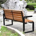 thumbnail image 2 of Outdoor Park Bench，garden Bench, Decorative Benches with Armrests and Backrests, Weather-Resistant Porch Chairs, Rugged Rust-proof Cast Iron Frame(120cm/47in), 2 of 7