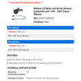 thumbnail image 2 of Window Lift Motor and Wiring Harness - Compatible with 1984 - 2002 Toyota 4Runner 1985 1986 1987 1988 1989 1990 1991 1992 1993 1994 1995 1996 1997 1998 1999 2000 2001, 2 of 2