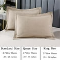 thumbnail image 6 of URBONUR Taupe 100% Cotton Pillow Shams Standard Size Set of 2 Decorative, Farmhouse Quilted Bed Pillow Pillow Shams, Soft Breathable Pillow Covers 20''× 26'', 6 of 8