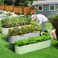 thumbnail image 2 of Aoodor 6-in-1 Modular Metal Raised Garden Bed, 88"L x 27"W x 17"H Outdoor Planter Box for Vegetables, Flowers, Herbs, Green, 2 of 8