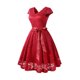thumbnail image 4 of Moda mujer cuello en V sólido Vintage elegante Midi noche cremallera vestido sin mangas Fridja  hjkh5408, 4 of 8