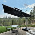 thumbnail image 4 of Purple Leaf 11ft Outdoor Patio Umbrella - Offset Cantilever Design with 360° Rotation, Gray Square Market Umbrella for Deck, Pool, and Garden, 4 of 15