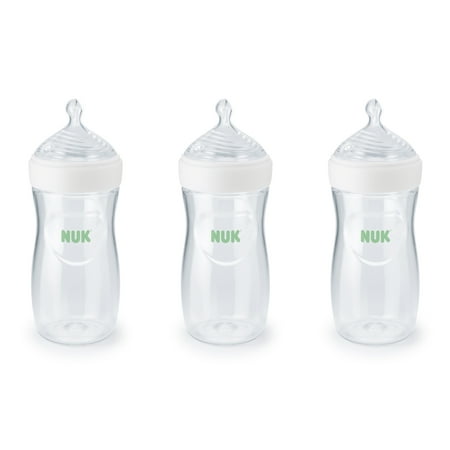 NUK Simply Natural with SafeTemp, 9 oz, 3 Pack, Clear