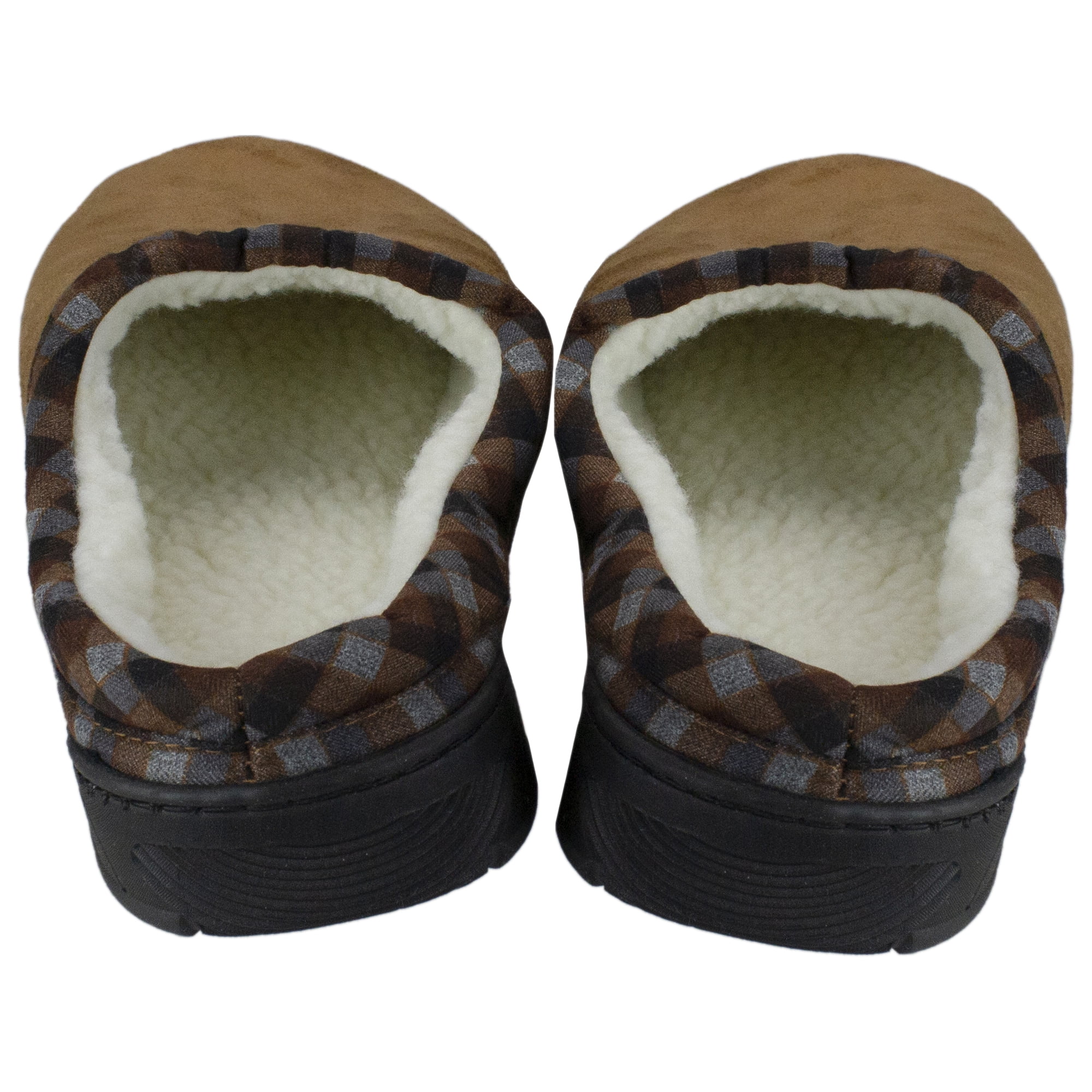 Brown Flossy Style Memory Foam Slippers UK11 Soft & Comfortable With Rubber Sole 